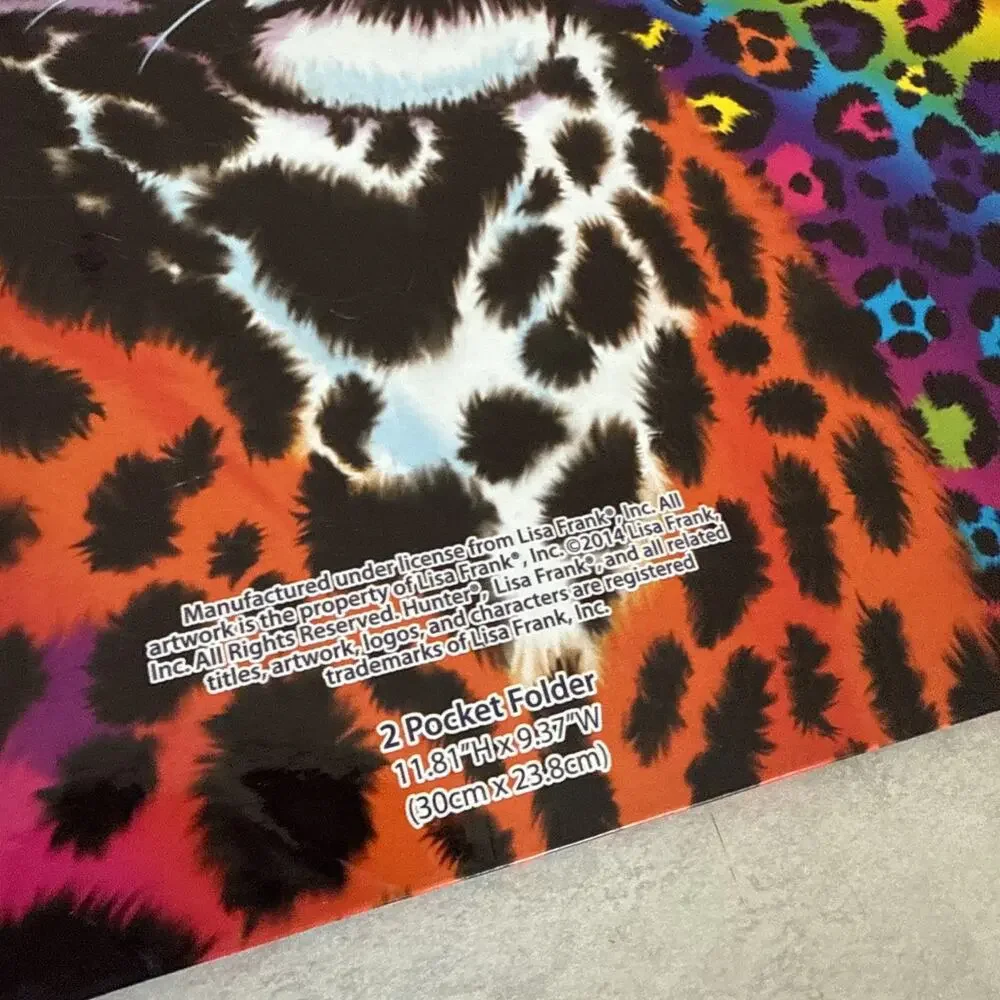 Lot Of 2 Lisa Frank folders Leopard Puppy Dog Ice Cream Treats 2014 Colorful ￼
